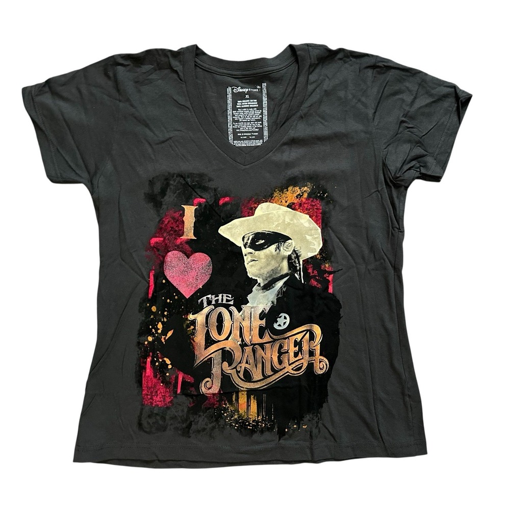 Disney I Love The Lone Ranger‎ Movie Women's Fit Gray Graphic Shirt Size XL